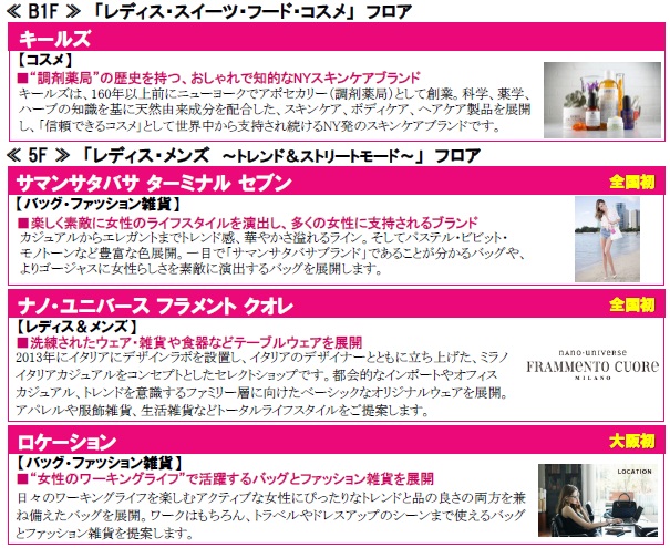 東館「LUCUA」に4つのShopがOPENします!