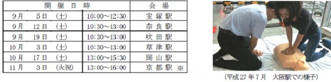 開催日時、大阪駅での様子