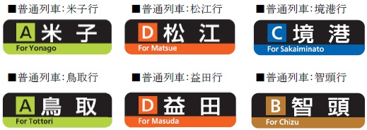 車両の行先方向幕イメージ