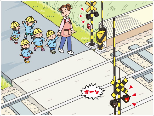 警報機が鳴ったら渡らない シーン1