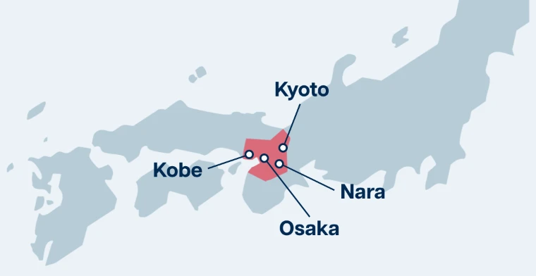 Kobe, Osaka, Nara, Kyoto