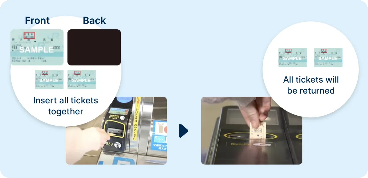 Tickets with black backsIn case of traveling with a QR ticket, you can use a dedica