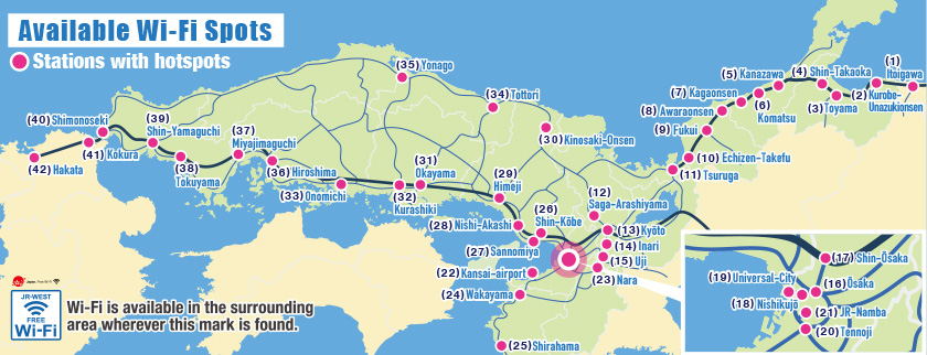 Map of hotspots locations