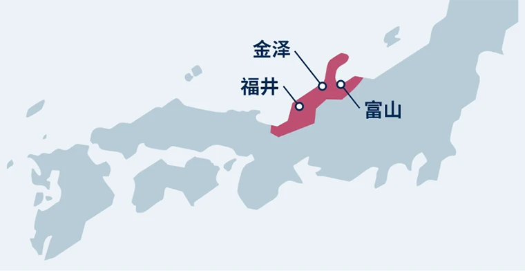 福井, 金泽, 富山